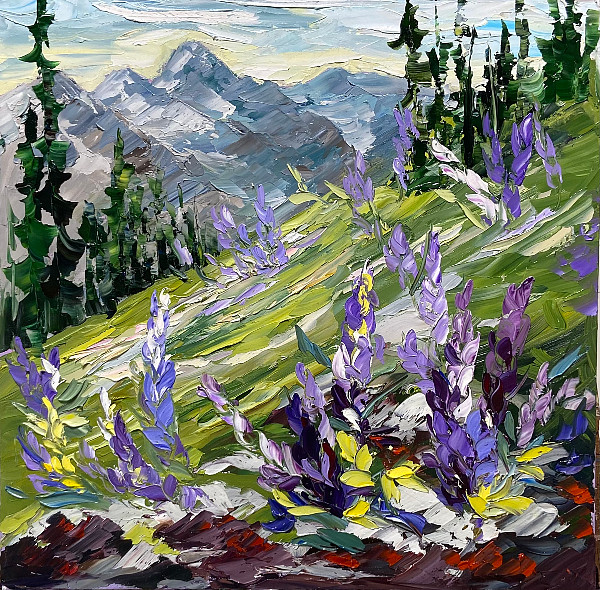 Rachelle Brady - Spring Meadow, Glacier MT - acrylic