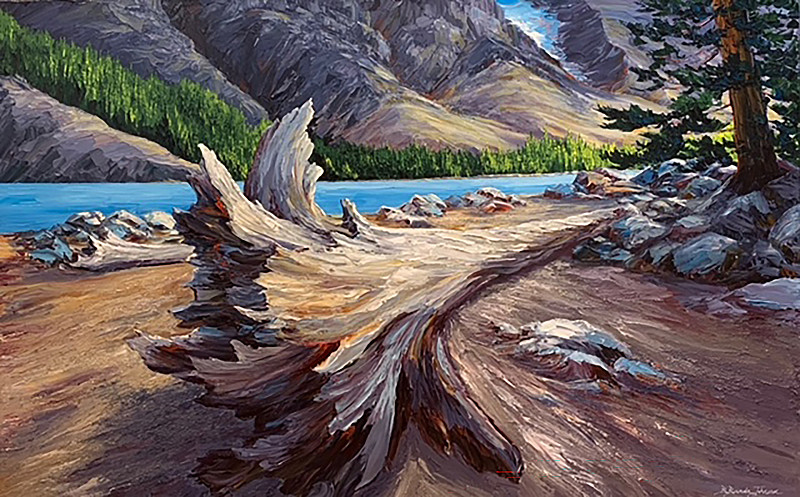 Brenda Banda Johnson - Shoreline Sculpture - 30 x 48in acrylic