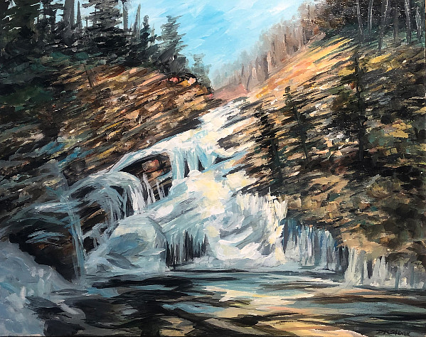 D. K. Stone - Cameron Falls in Winter - 16 x 20in