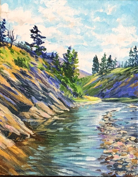 D. K. Stone - Pass Creek, looking toward Vimy - 8 x 9.5in