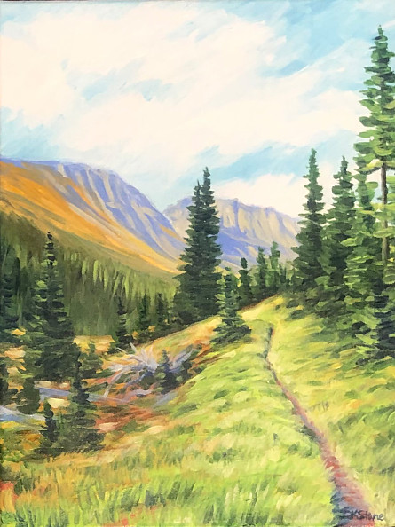 D. K. Stone - The trail to Twin Lakes - 8 x 9.5in