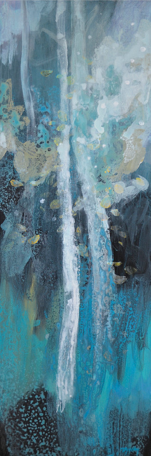 Diana Zasadny - Payne Lake Shimmer - 36 x 12 in acrylic on canvas