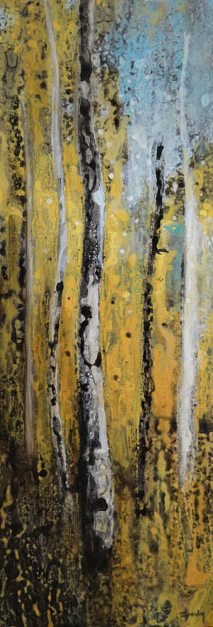 Diana Zasadny - Payne Lake Sparkle - 36 x 12 in acrylic on canvas